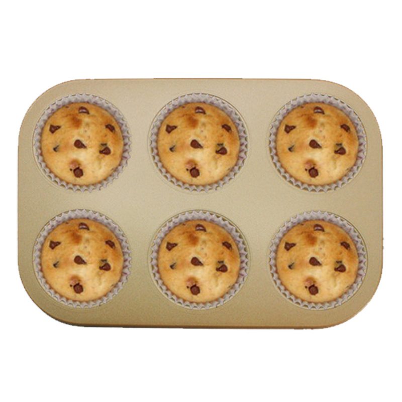 6ks Forma Na Pečenie Na Muffiny Na Okrúhla Miska Na Tortu Zlatá/čierna