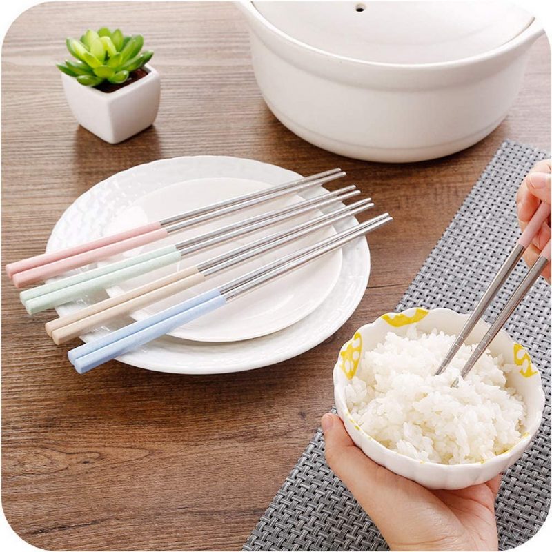 Opätovne Použiteľné Kovové Paličky 2 Páry Z Nehrdzavejúcej Ocele Na Sushi Hashi