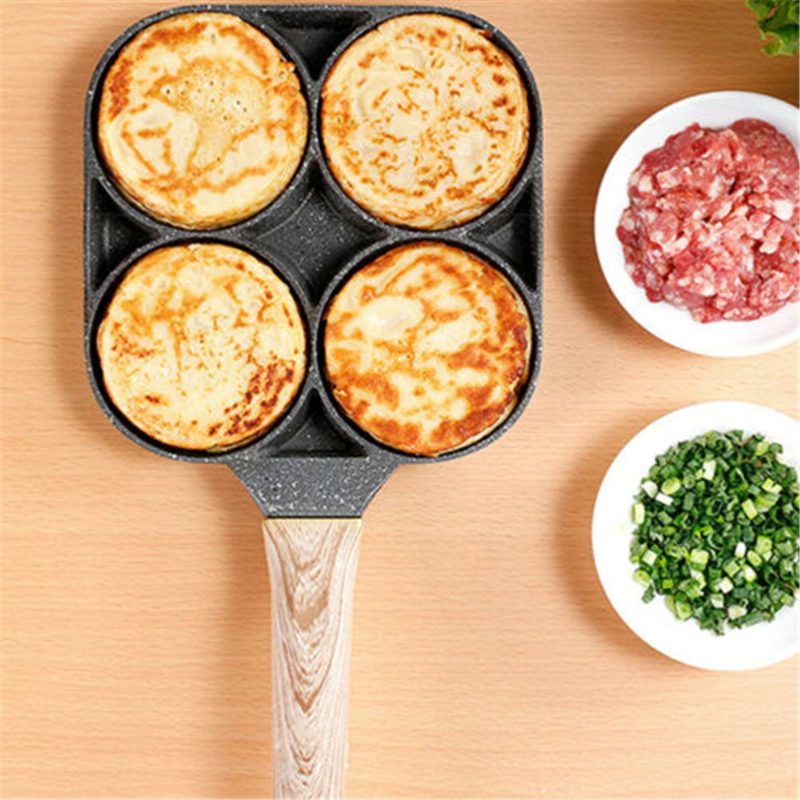Panvica Na Vajcia 4 Šálky Nelepivý Varič Kruhová Forma Na Lievance Raňajková Na Palacinky