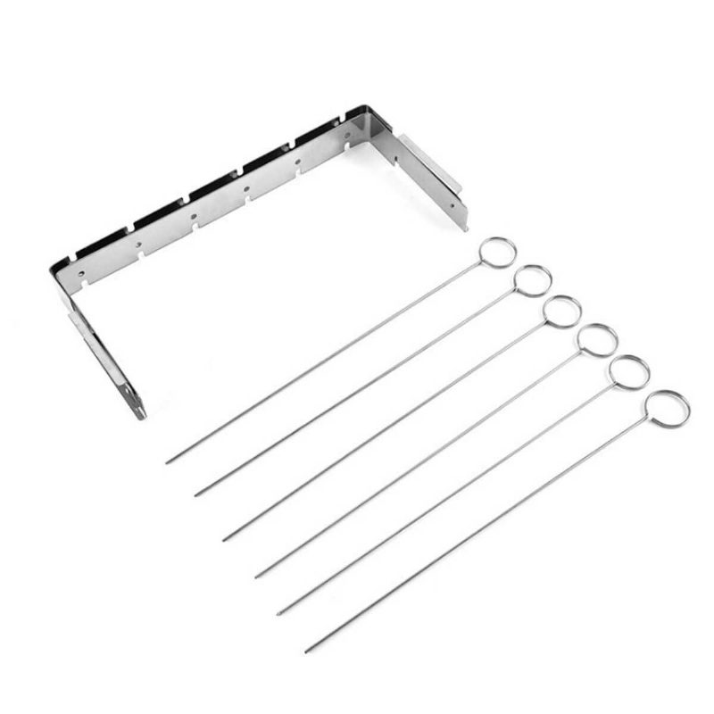 Prenosný Gril Bbq Stojan Nerezový Špíz Mäsové Jedlá Camping Tool