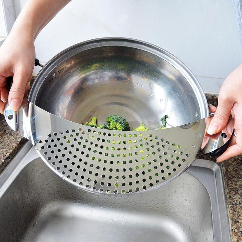 Sitko Oceľový Prepážka Odkvapkanie Cestoviny Špagety Umývanie Zeleniny Nástroj Na Odvodnenie
