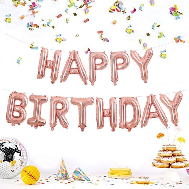 Balónové Konfety "happy Birthday" Súprava Narodeninových Dekorácií Z Hliníkovej Fólie Pre Kombináciu Dekorácie Na Narodeninovú Párty