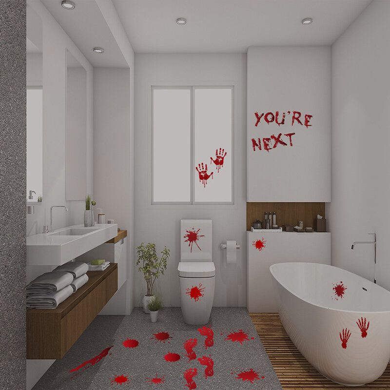 Halloween Diy Nálepky Na Stenu Na Okno Na Chladničku Horor Strašidelné Rekvizity Dekoračné Potreby Na Párty