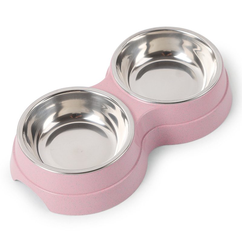 Double Pets Bowl Water Food Feeder Nerezové Kŕmidlo Na Misky
