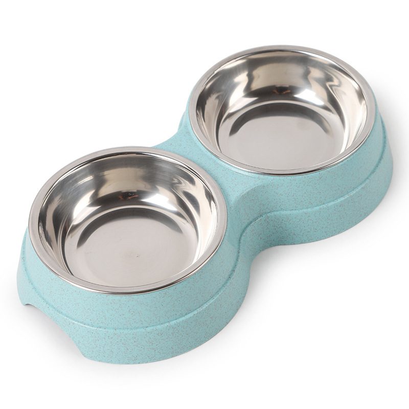 Double Pets Bowl Water Food Feeder Nerezové Kŕmidlo Na Misky