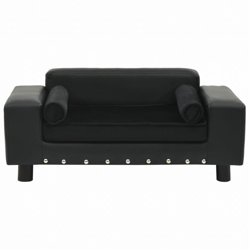 Pohovka Pre Psa Čierna 31.9" X 16.9" X 12.2" Plyš A Umelá Koža