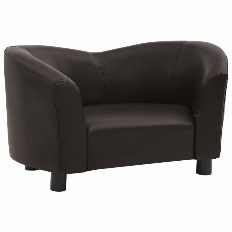 Pohovka Pre Psa Hnedá 26.4" X 16.1" X 15.4" Umelá Koža