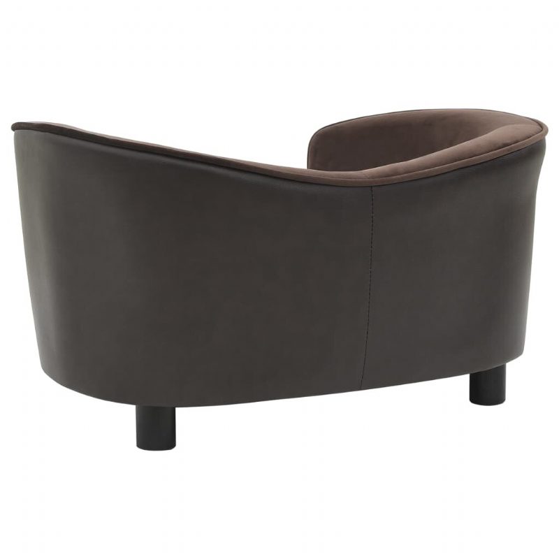 Pohovka Pre Psa Hnedá 27.2" X 19.3" X 15.7" Plyš A Umelá Koža