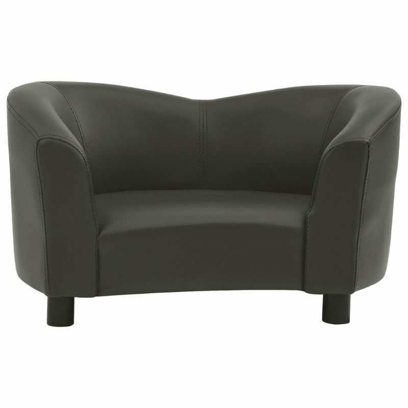 Pohovka Pre Psa Tmavosivá 26.4" X 16.1" X 15.4" Umelá Koža