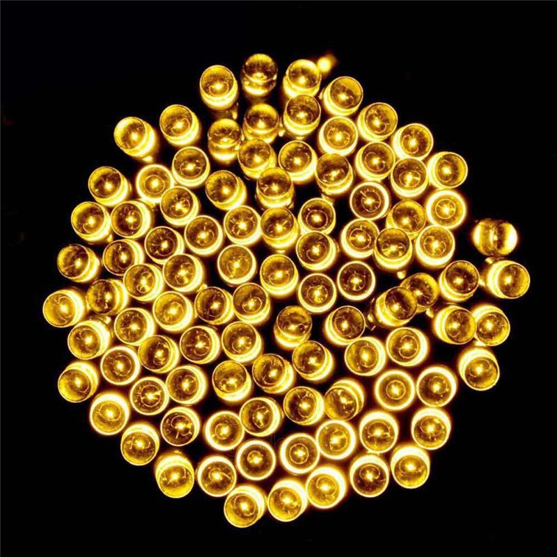 100led 12m Solárne Osvetlenie Rozprávkové Reťazové Svietidlá Vianočná Párty Výzdoba Záhrady Vonkajšie