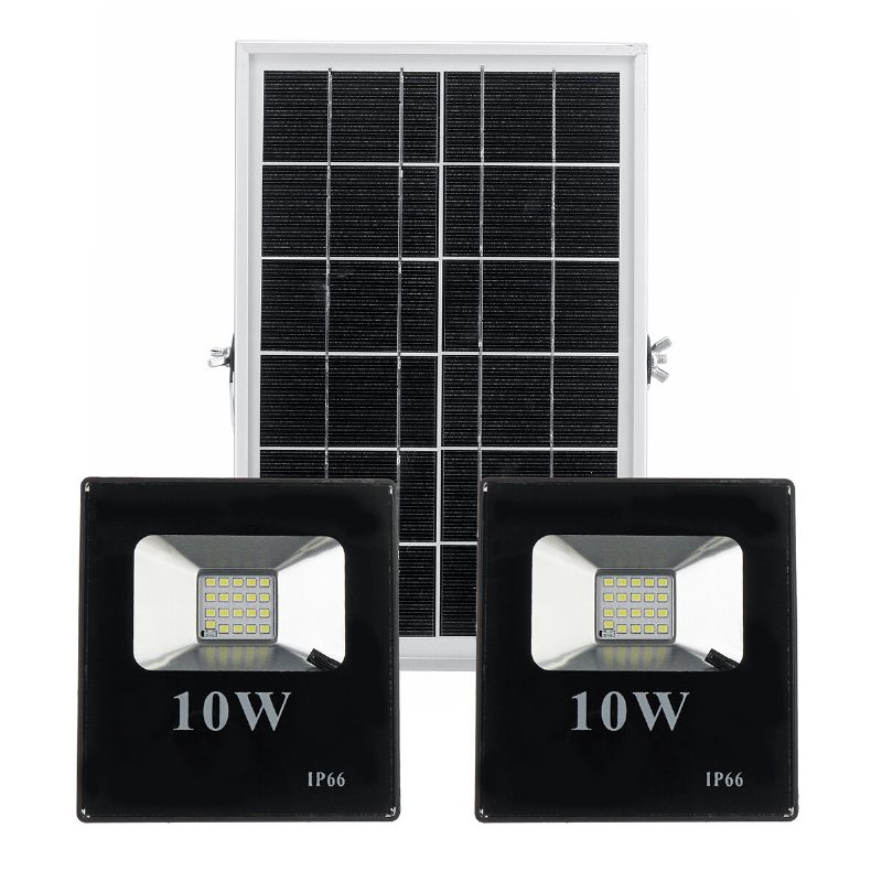 10w 25w 45w 65w Solárny Panel S 2 Nástennými Svietidlami Vodotesné Diaľkové Ovládanie Povodňové Svetlo Park Yard Garden Príjazdová Cesta