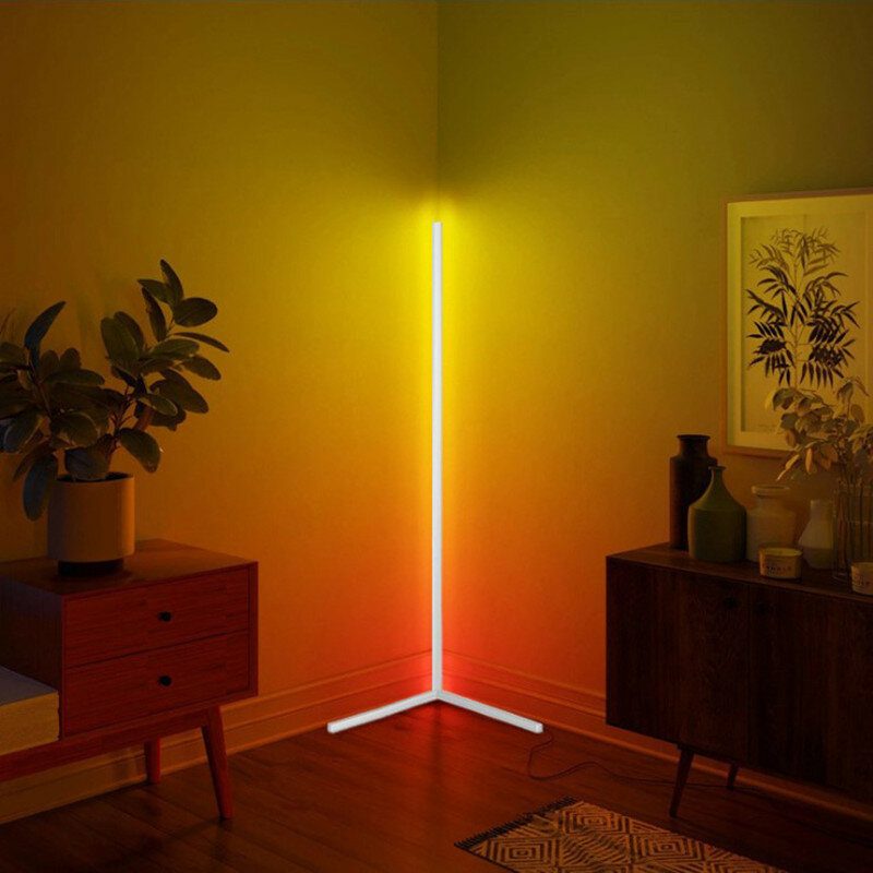 1.1/1.4/1.6m Led Rgb Rohová Stojaca Lampa Meniaca Farbu S Viacfarebným Diaľkovým Ovládaním
