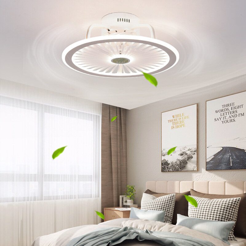 110/220 V Stropné Svietidlo Plynulé Stmievanie S Elektrickými Svetlami Ventilátora Moderné Minimalistické Osvetlenie Jedálne A Spálne Ovládanie App + Diaľkové + Farieb + Trojrýchlostná Regulácia Rýchlosti