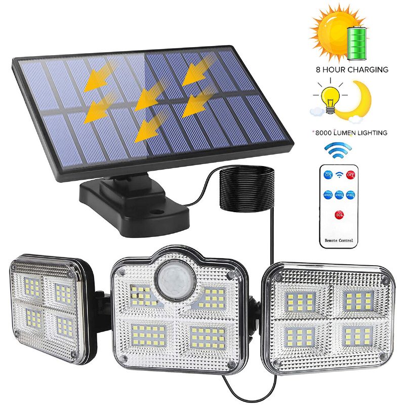 122led Solárnych Chodníkových Svetiel 3 Režimy Pohybový Senzor Vonkajšia Záhradná Pouličná Lampa Nastaviteľná