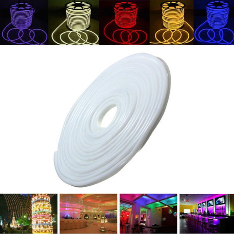 15m 2835 Led Flexibilné Neónové Svetlo Na Lano Vianočné Vonkajšie Vodotesné 110v