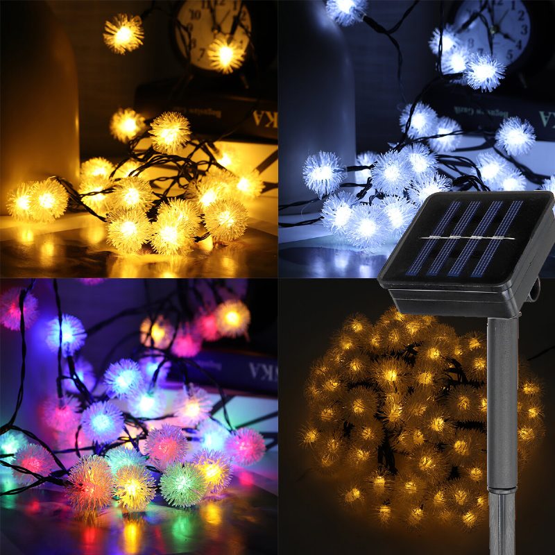 20/30/50/100led Solárny Reťazec Svetelná Guľa Vodotesná Rozprávková Lampa Záhradná Vonkajšia Párty Vianočná Dekorácia