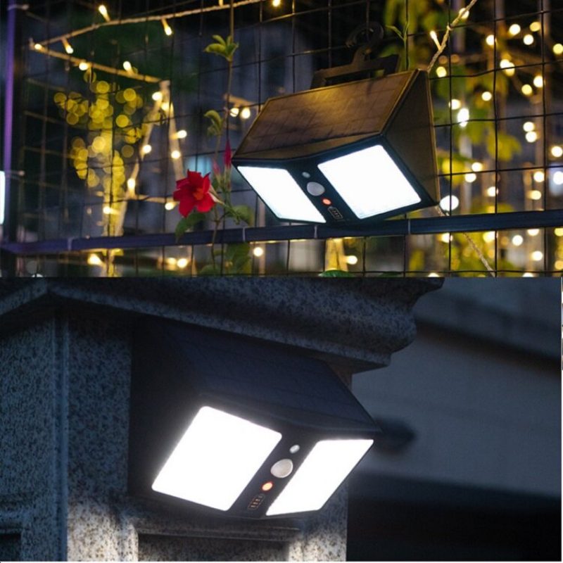 20w 360led Vodotesné Solárne Svetlo Ľudský Senzor Vonkajšia Záhradná Bezpečnostná Nástenná Lampa + Diaľkové Ovládanie