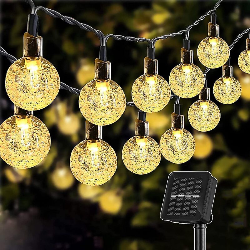 2ks 30led/ 100led Solárne Guličkové Svetlá Vonkajšie Vodotesné Biele Záhradné Dekorácie
