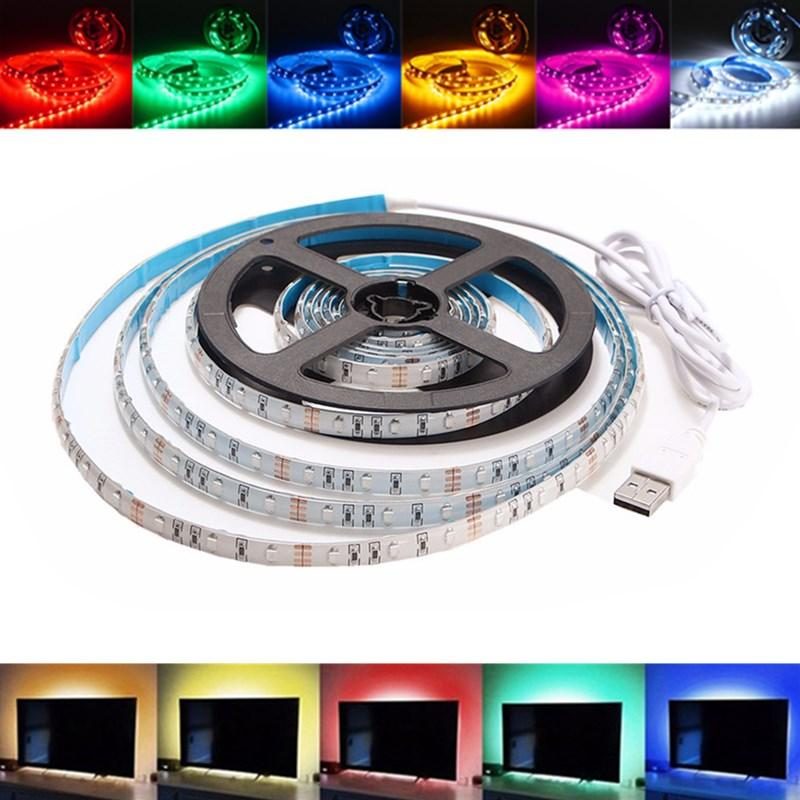 2m Nevodotesný Usb Smd3528 Tv Na Pozadí Počítača Led Páska Flexibilné Svetlo Dc5v