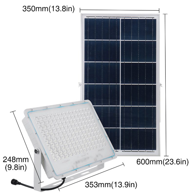 300w 300led 5000lm Solárne Napájané Svetlo Na Diaľkové Ovládanie Svetelný Senzor Časovanie Vonkajšie Vodotesné Ip65