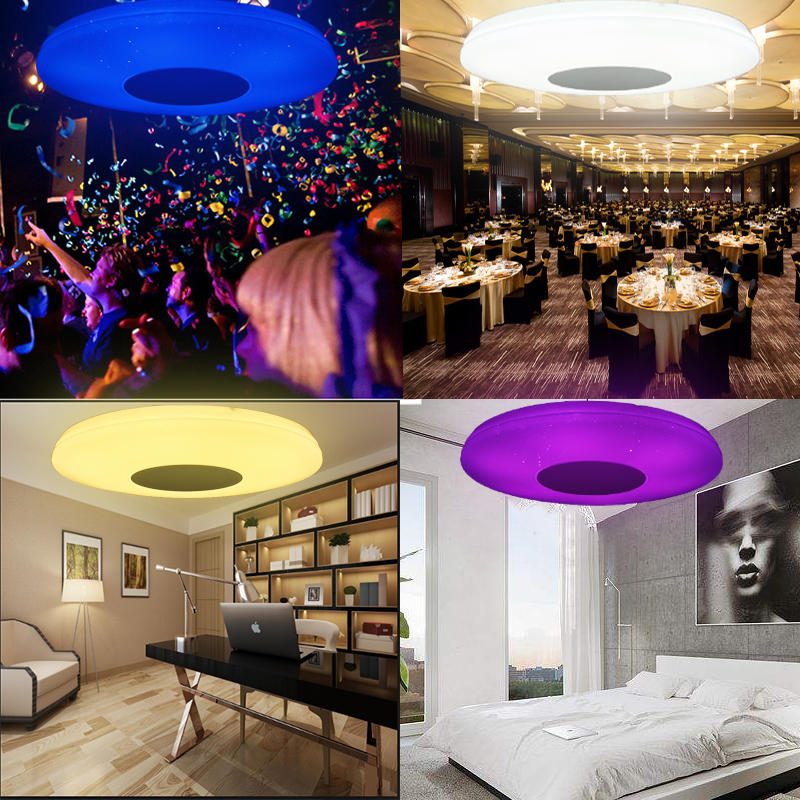 48w 108led Stmievateľné Rgb Stropné Svetlo Zapustená Montáž Bluetooth Music Speaker Ovládanie App