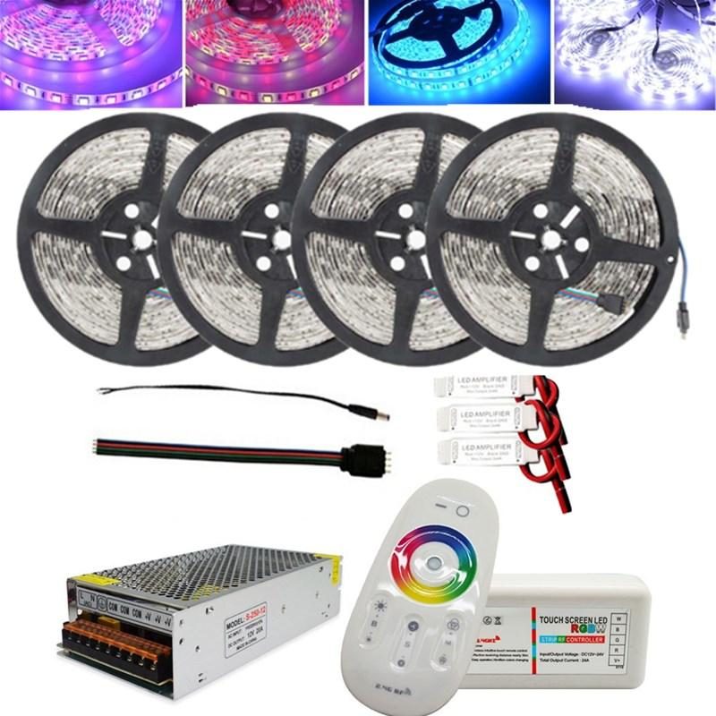 4x5m Smd5050 Nevodotesný Led Pásik + 2.4g Rf Diaľkový Ovládač + Dc12v Osvetľovací Transformátor