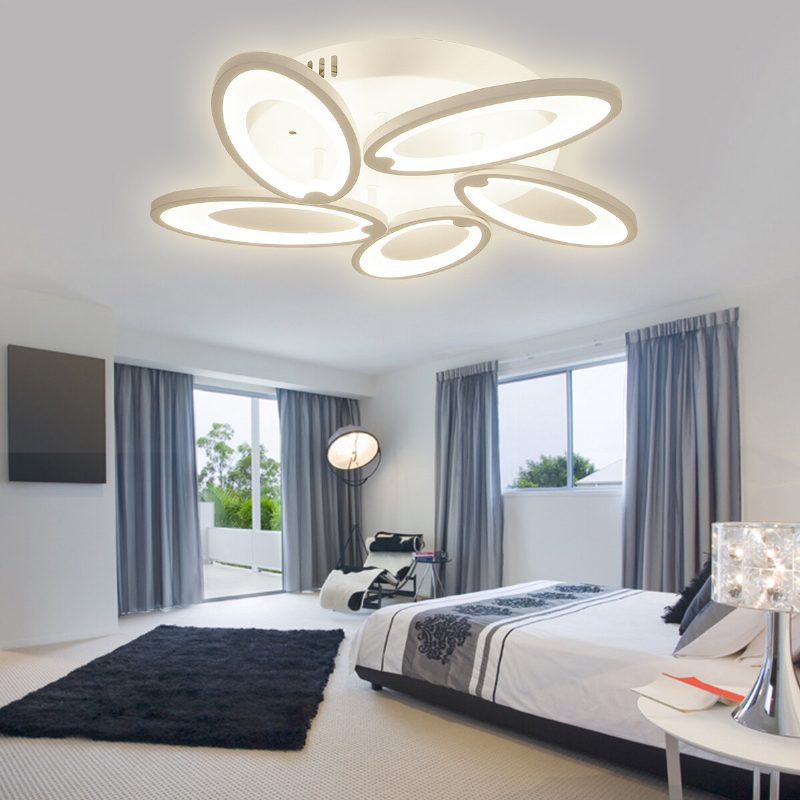 5 Hlavové Moderné Led Stropné Akrylové Domáce Svietidlá Lusterové Svietidlo + Diaľkové 3200-6500k