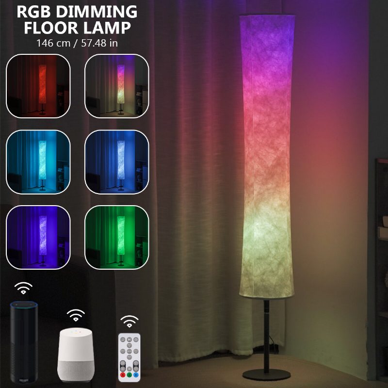 57'' Inteligentná Led Stojaca Lampa Rgb Hudobná Tkanina Stojace Stmievateľné Svetlo App + Diaľkové Ovládanie