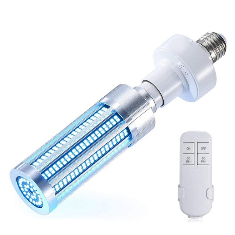 60w 220v Uv Sterilizačná Lampa E27 Led Uvc Žiarovka Diaľkové Ovládanie Dezinfekčné Svetlo Sterilizátor Ozón Zabíja Baktérie Roztoče