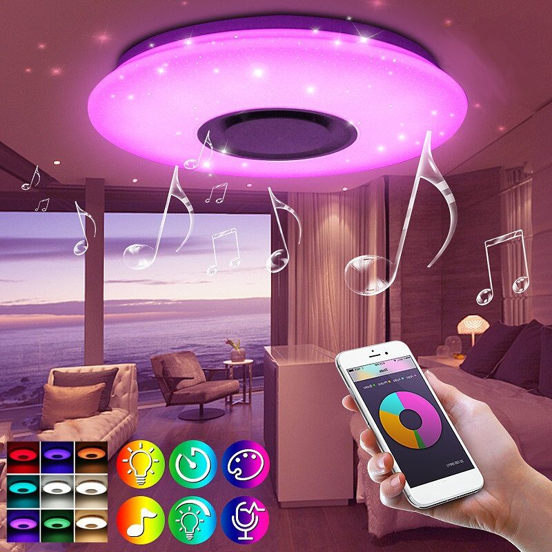 60w Ac220v 102led Hviezdne Tienidlo Led Inteligentné Stropné Svietidlo Bluetooth Hudobné Svetlo App + Diaľkové Ovládanie
