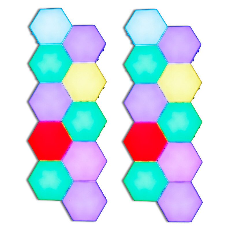 6ks/10ks Rgb Farebné Honeycomb Light Touch Šesťhranné Nástenné Svetlo Quantum Spálňa Obývacia Izba Nočná Lampa