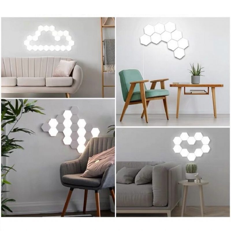 6ks/10ks Rgb Farebné Honeycomb Light Touch Šesťhranné Nástenné Svetlo Quantum Spálňa Obývacia Izba Nočná Lampa