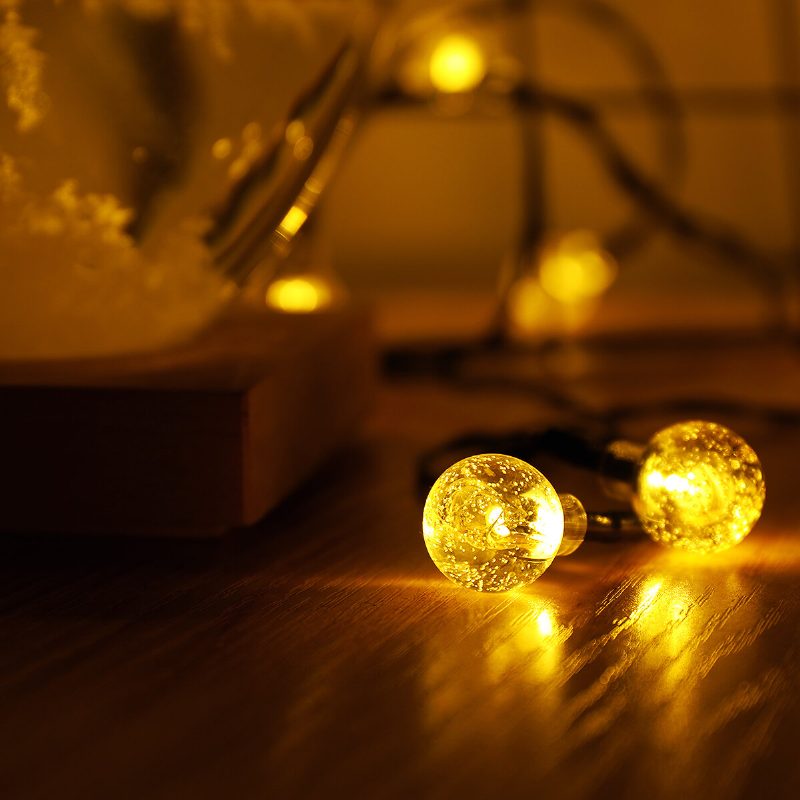 9.5 M Usb + Solárne Napájané 50 Led Strunové Svetlo Vonkajšie Záhradné Chodníky Na Dvore Vodotesná Dekoračná Lampa