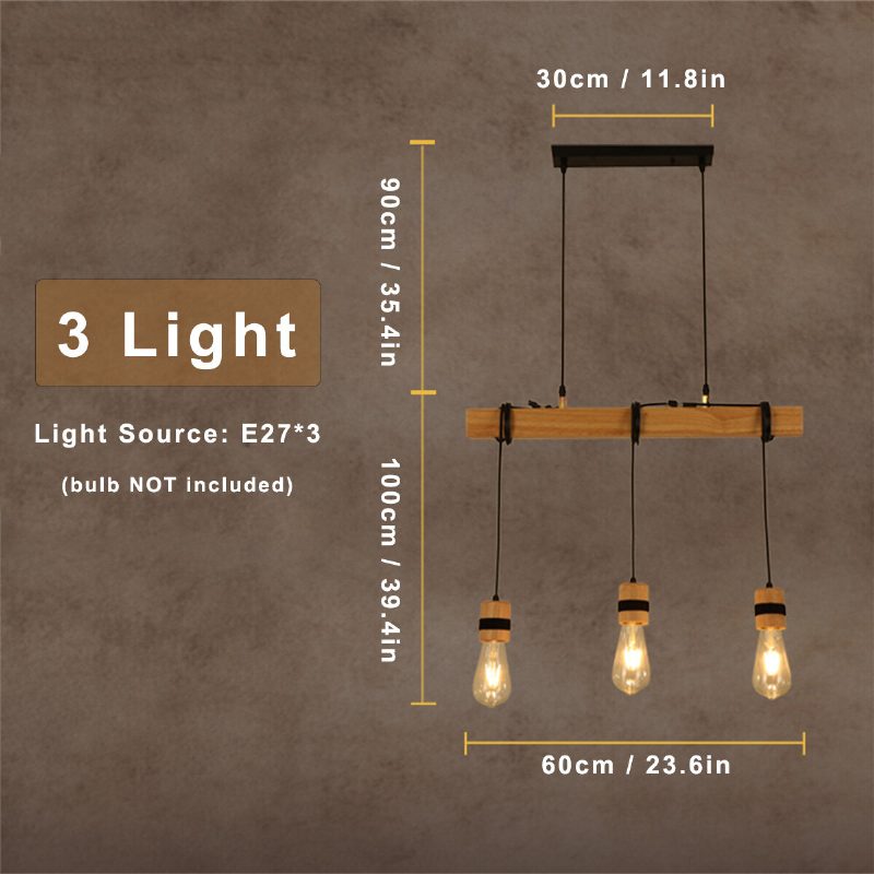 Ac85-265v Priemyselné Drevené E27 Závesné Svietidlo Stropné Lustre Svietidlá Bez Žiarovky