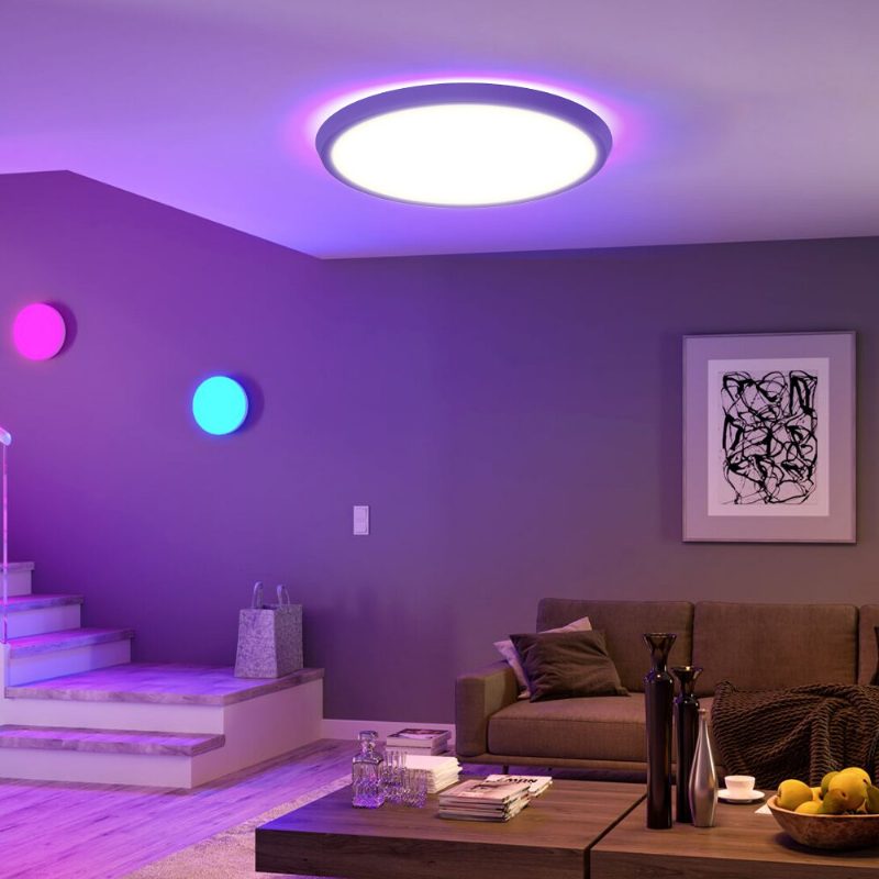 Bw-clt2 Led Inteligentné Stropné Svietidlo 40 cm S Hlavným Svetlom A Rgb Atmosférickým 2700-6500k Nastaviteľná Teplota App Hlasové Diaľkové Ovládanie A Diy Scénický Režim