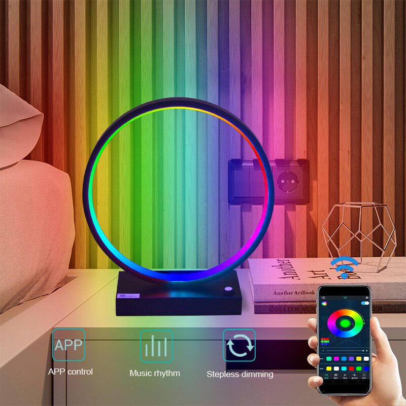 Kreatívna Rgb Led Stolová Lampa Inteligentné Nočné Osvetlenie Svetlo Spálňa Študovňa Obývacia Izba Atmosférické