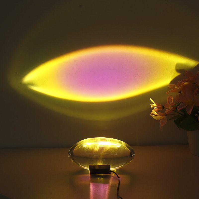 Crystal Sunset Projection Lamp Decoration Podlaha Spálňa Atmosféra Nočného Svetla