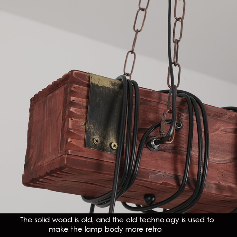 E26x6 Ľahký Drevený Luster Priemyselná Reštaurácia Závesná Lampa Umelecká Stropná Dekorácia Ac110-240v