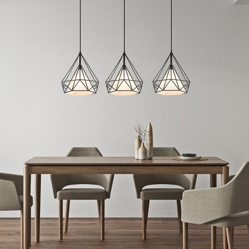 E27 Priemyselný Vintage Stropný Luster Light Cage Tienidlo Závesná Lampa