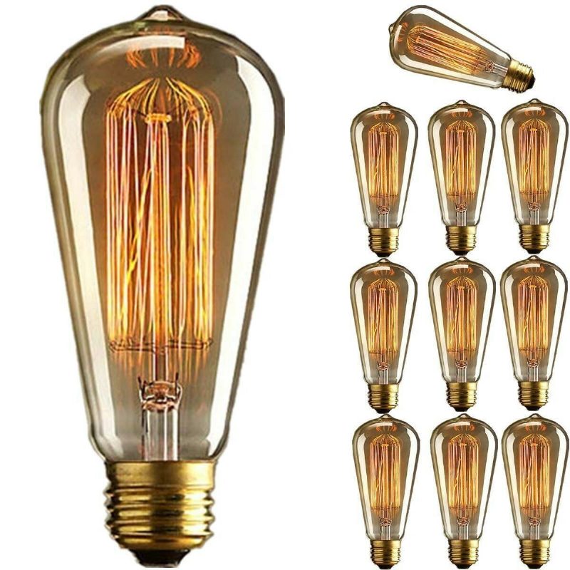 Kingso 2ks 110v 60w Edison Retro Series Volfrámová Lampa Rovný Drôt