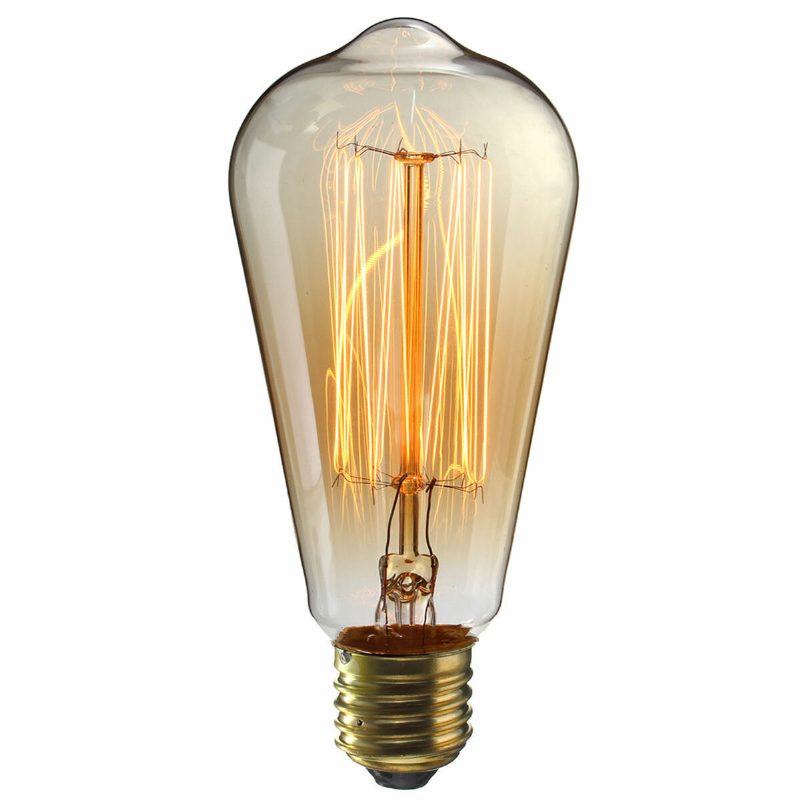 Kingso 2ks 110v 60w Edison Retro Series Volfrámová Lampa Rovný Drôt