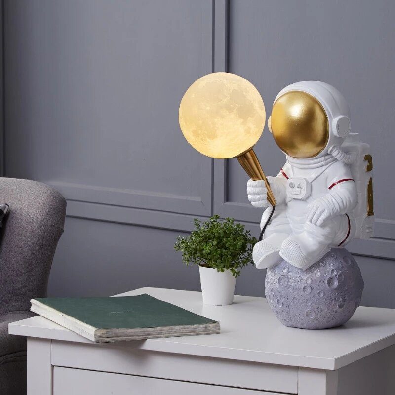 Nordic Led Osobnosť Astronaut Mesiac Detská Izba Nástenná Lampa Stolná Spálňa Pracovná Balkón Do Uličky Dekorácia