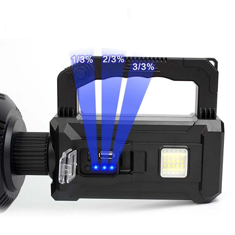 P50/p70/p90 Led Baterka 5500-7000k Super Jasný 6 Režimov Typ-c Sloar Dobíjacie Vodotesné Solárne Prenosné Svetlo S Dlhým Dosahom Na Kemping