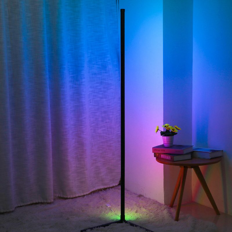 Rohová Podlahová Lampa Rgb Farba Meniaca Stmievateľná Led Bluetooth Ambientné Svetlo