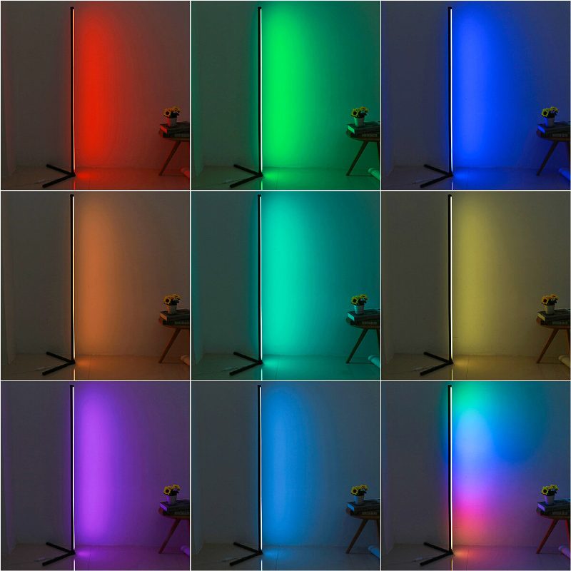 Rohová Podlahová Lampa Rgb Farba Meniaca Stmievateľná Led Bluetooth Ambientné Svetlo