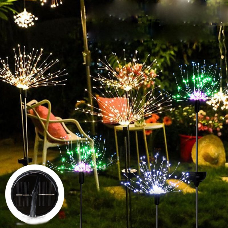 Solárne Ohňostrojové Strunové Svetlo 90/120/150 Led Lampa Vonkajšie Záhradné Večierky Vianočné Dekorácie Svetlá