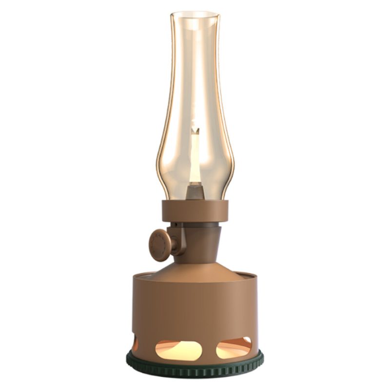 Tubicen Old Days T140004 Khaki 2-svetelná Bezdrôtová Led Olejová Lampa Nočný Stolík Petrolejová Nabíjateľná S Reguláciou Prúdenia Vzduchu A Gravitácie