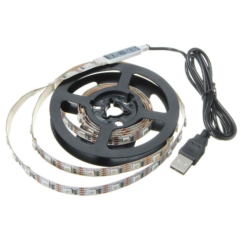 Usb Dc5v Smd5050 Rgb Led Biela Páska Na Tv Pásik S Diaľkovým Ovládačom Nevodotesný