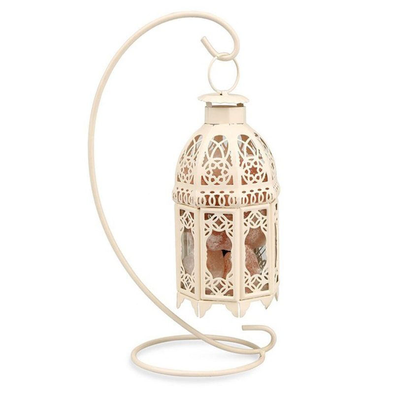 Vintage Iron Frame Natural Crystal Salt Rock Lampa Čistička Vzduchu Stolové Nočné Svetlo