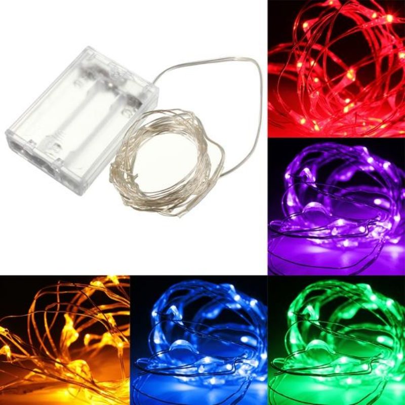 Vodotesná Vianočná Párty Dekorácia 3m 30 Led Strieborná Drôtená Rozprávková Struna Na Batérie